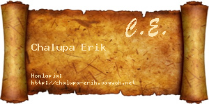 Chalupa Erik névjegykártya